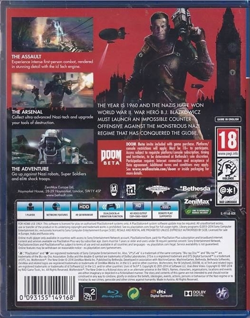 Wolfenstein - The New Order - PS4 - (B Grade) (Genbrug)